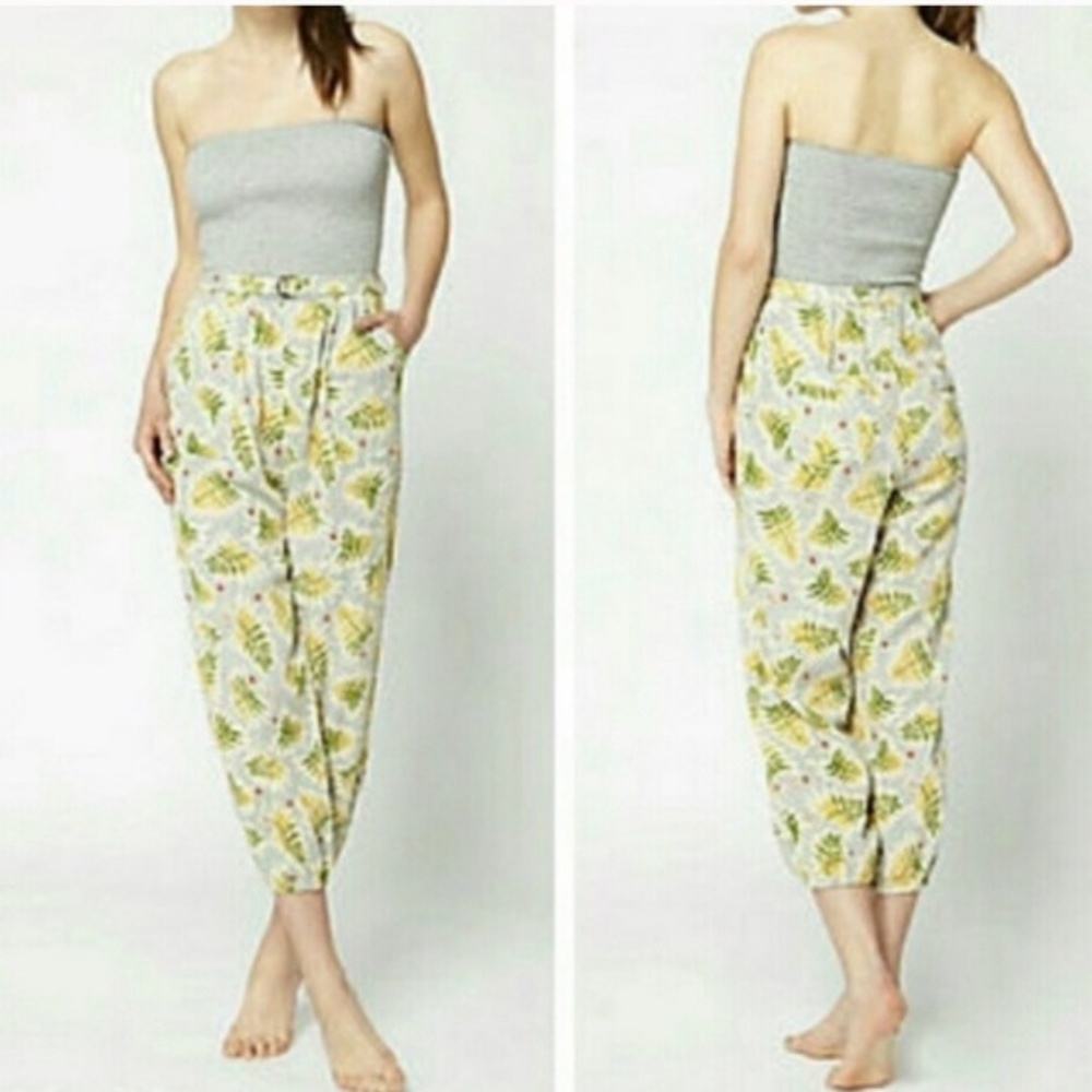Anthropologie Lilka Strapless Tropical Jumpsuit